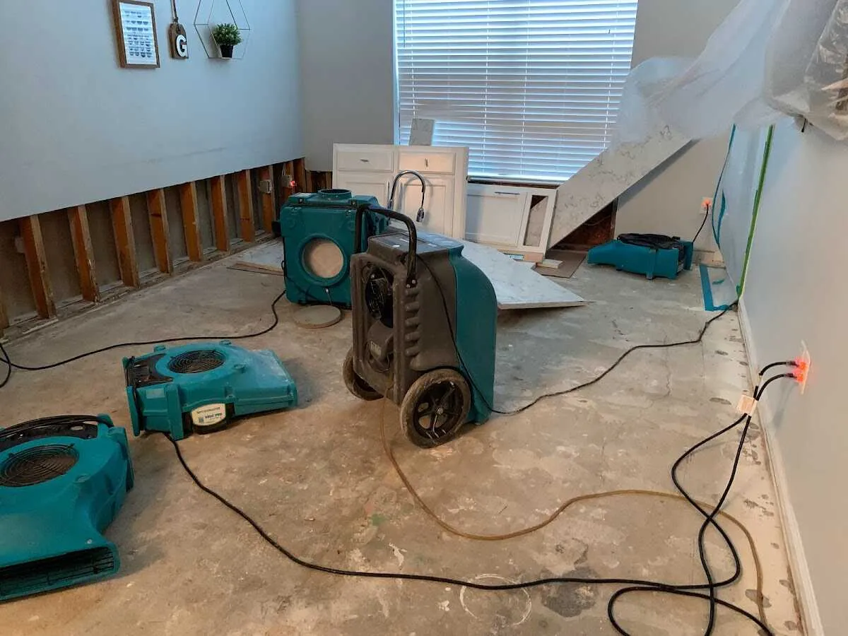 Dehumidifier in flood-cut room for Water Extraction & Removal in Rolla